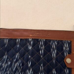 Nena & Co. Blue and Brown Quilted Clutch